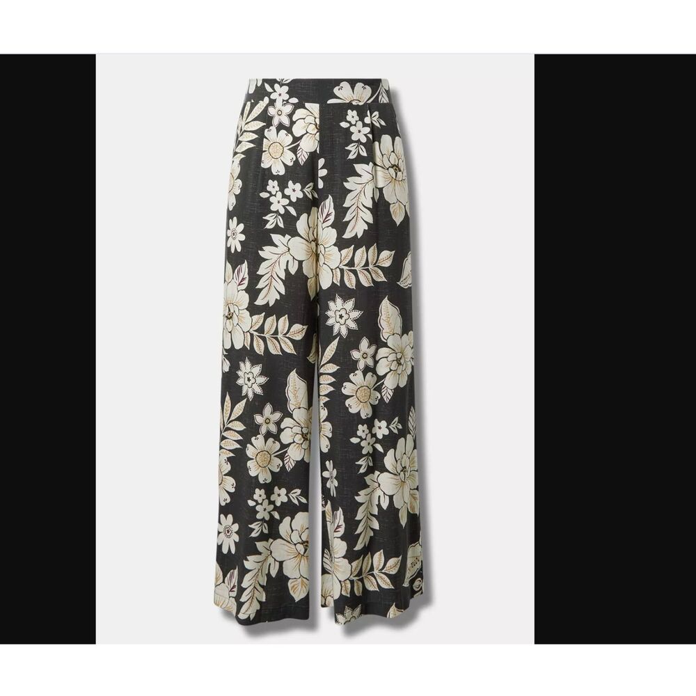 Torrid 0 L 12 Pull on Wide Leg Pant Floral boho - Picture 4 of 8